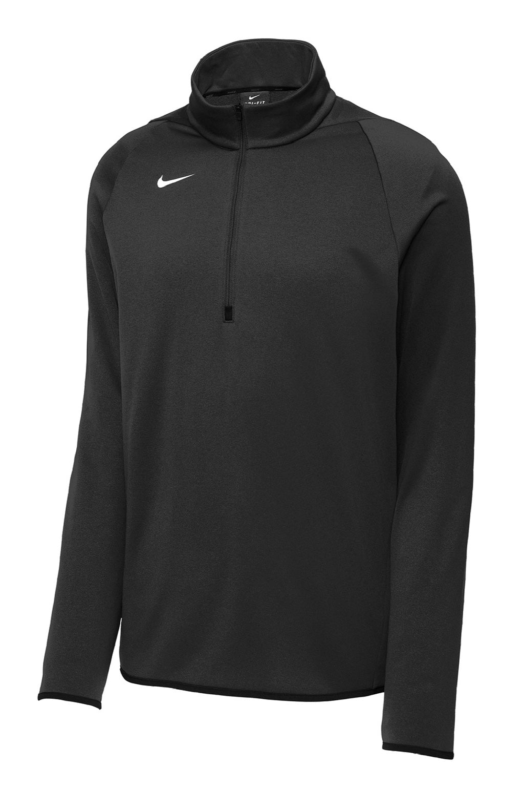Nike CN9492 Mens Therma-Fit Moisture Wicking Fleece 1/4 Zip Sweatshirt Team Black Flat Front