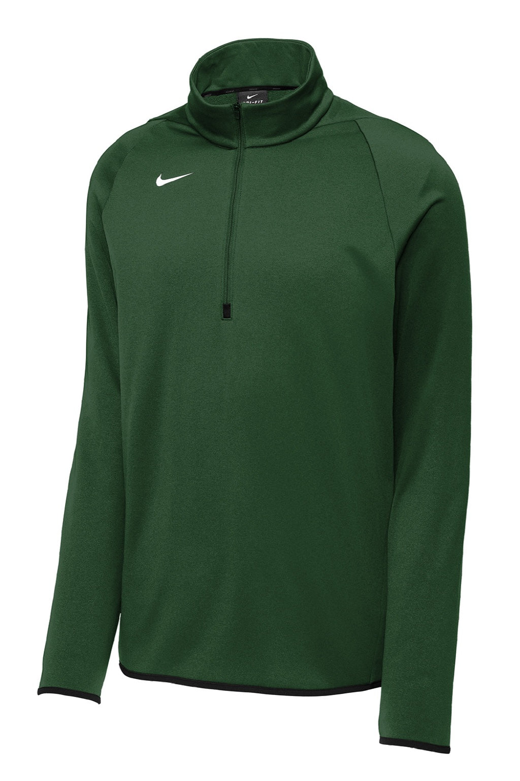 Nike CN9492 Mens Therma-Fit Moisture Wicking Fleece 1/4 Zip Sweatshirt Team Dark Green Flat Front