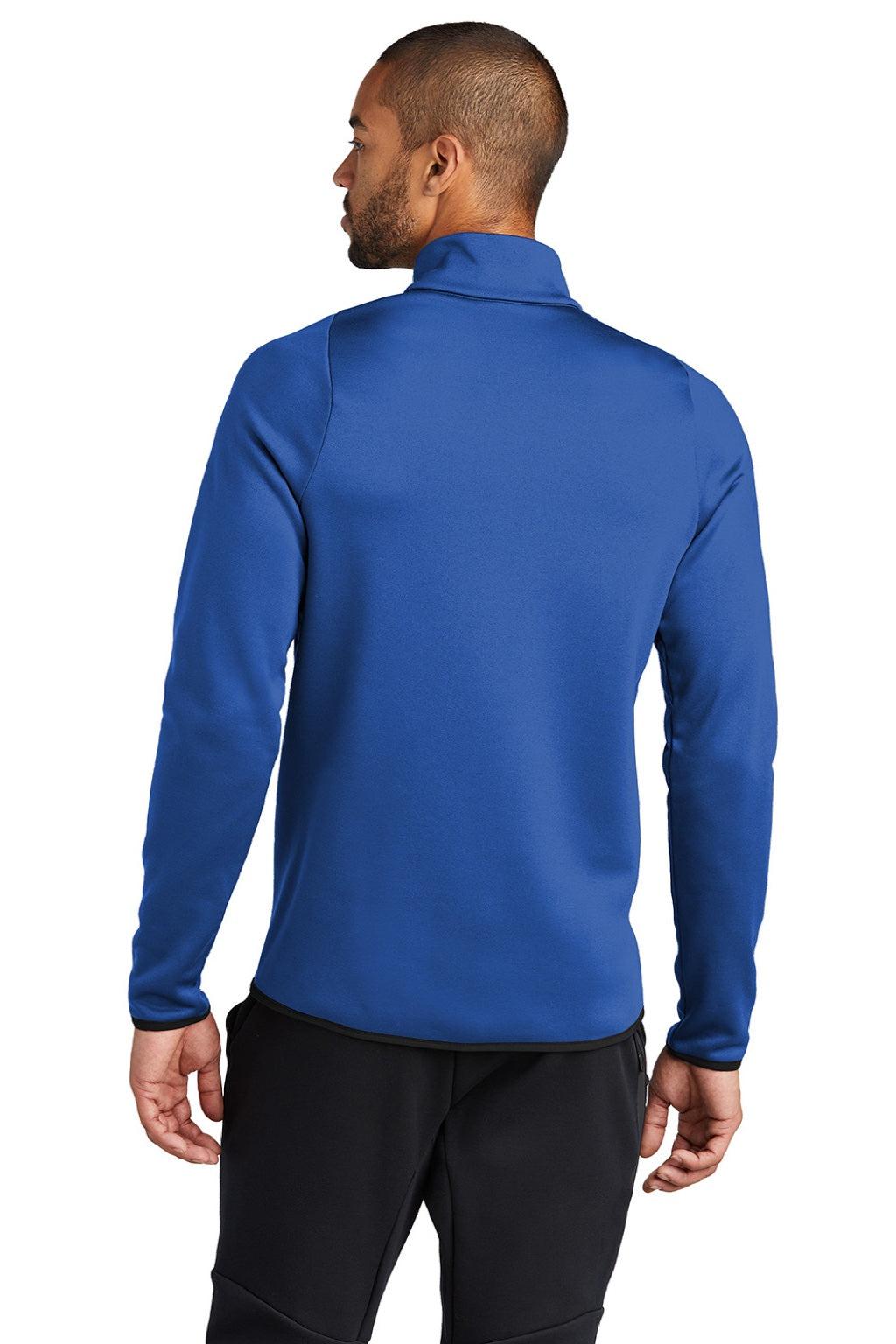 Nike CN9492 Mens Therma-Fit Moisture Wicking Fleece 1/4 Zip Sweatshirt Team Royal Blue Model Back