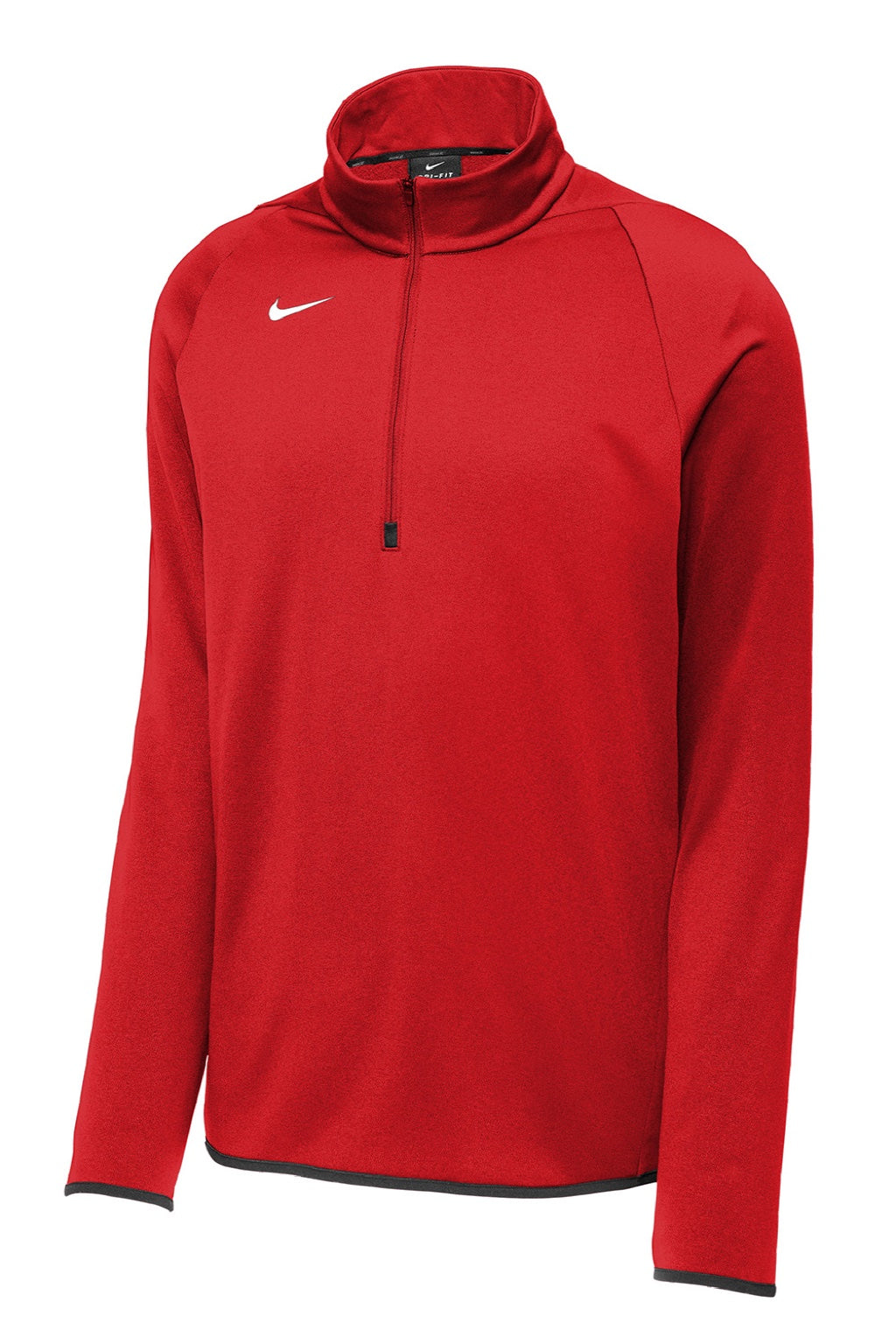 Nike CN9492 Mens Therma-Fit Moisture Wicking Fleece 1/4 Zip Sweatshirt Team Scarlet Red Flat Front