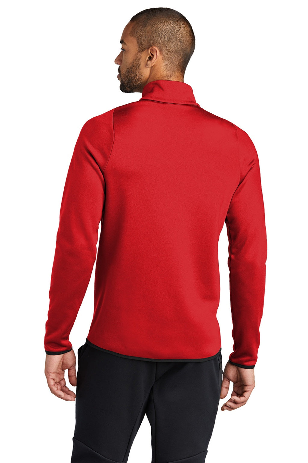 Nike CN9492 Mens Therma-Fit Moisture Wicking Fleece 1/4 Zip Sweatshirt Team Scarlet Red Model Back
