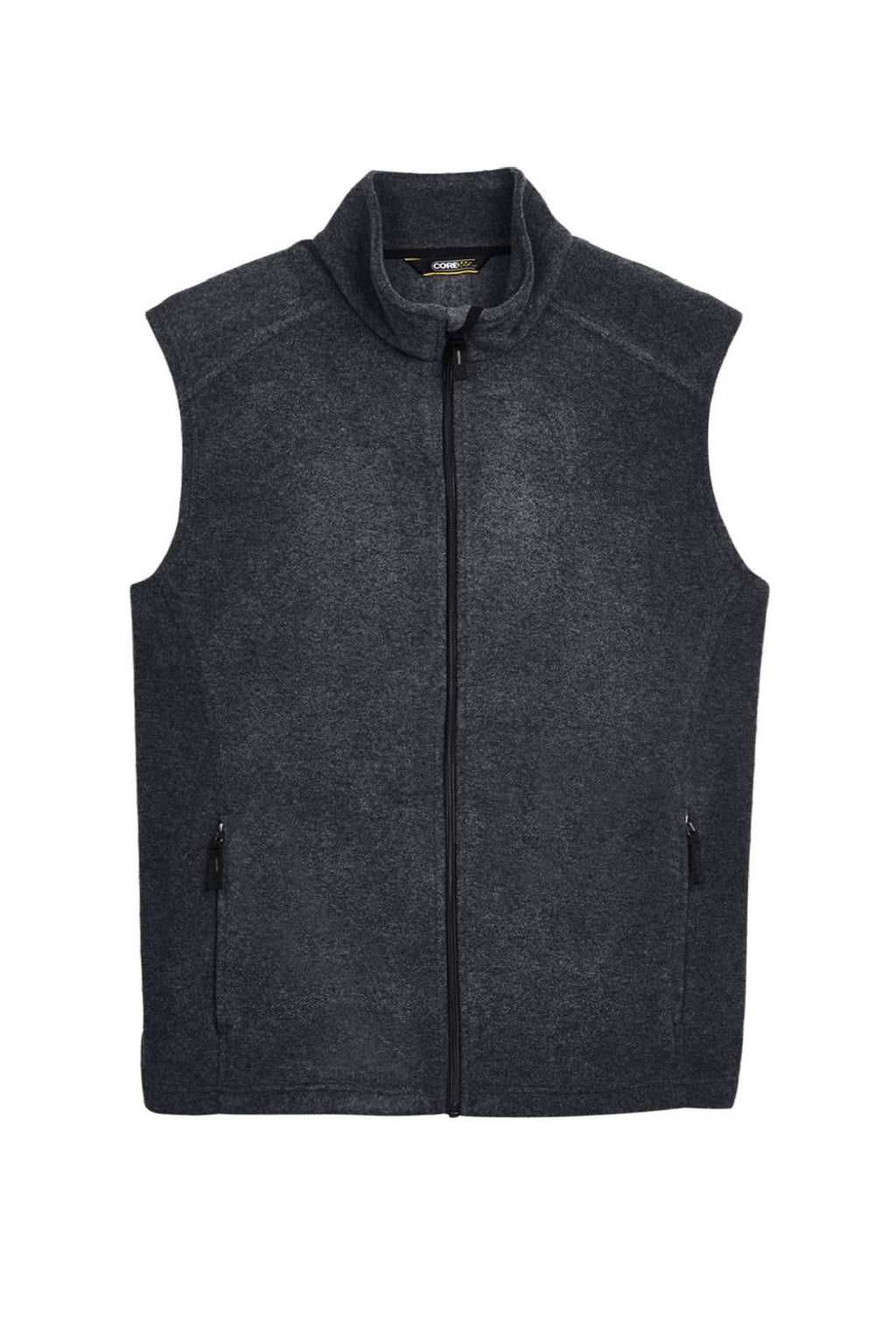 Core 365 88191/88191T Mens Journey Pill Resistant Fleece Full Zip Vest Heather Charcoal Grey Flat Front