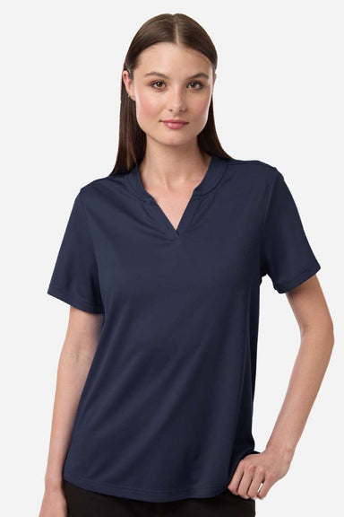 Core 365 CE108W Womens Nova Performance Pique Short Sleeve Polo Shirt Classic Navy Blue Model Front