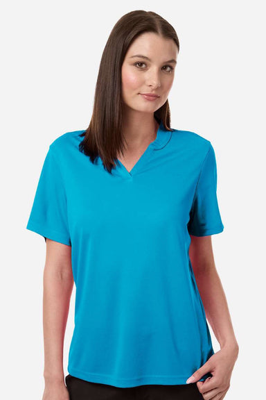 Core 365 CE108W Womens Nova Performance Pique Short Sleeve Polo Shirt Electric Blue Model Front