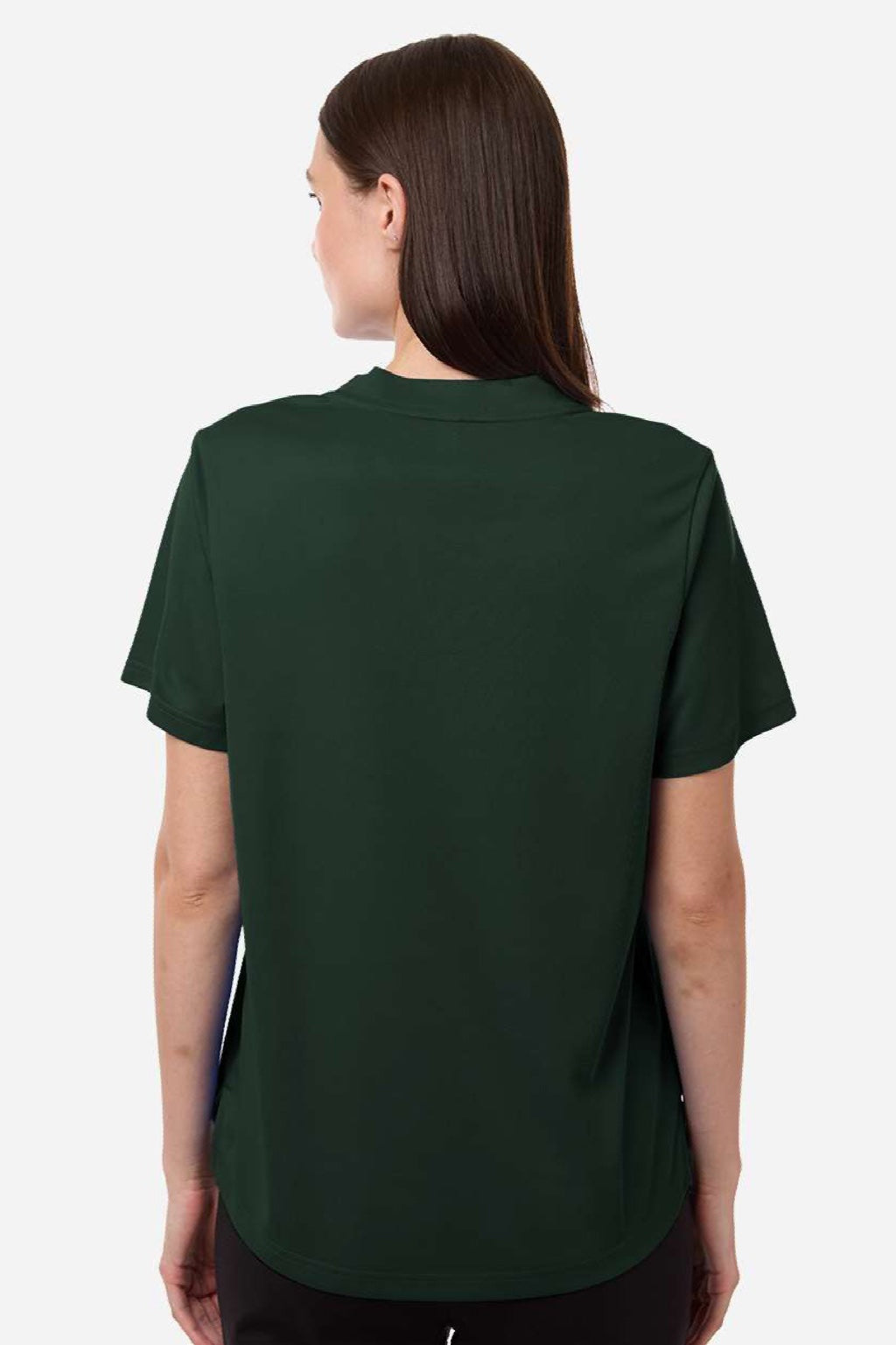 Core 365 CE108W Womens Nova Performance Pique Short Sleeve Polo Shirt Forest Green Model Back