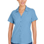 Core 365 Womens Marina Ultra UVP Moisture Wicking Short Sleeve Button Down Shirt - Columbia Blue - Coming Soon