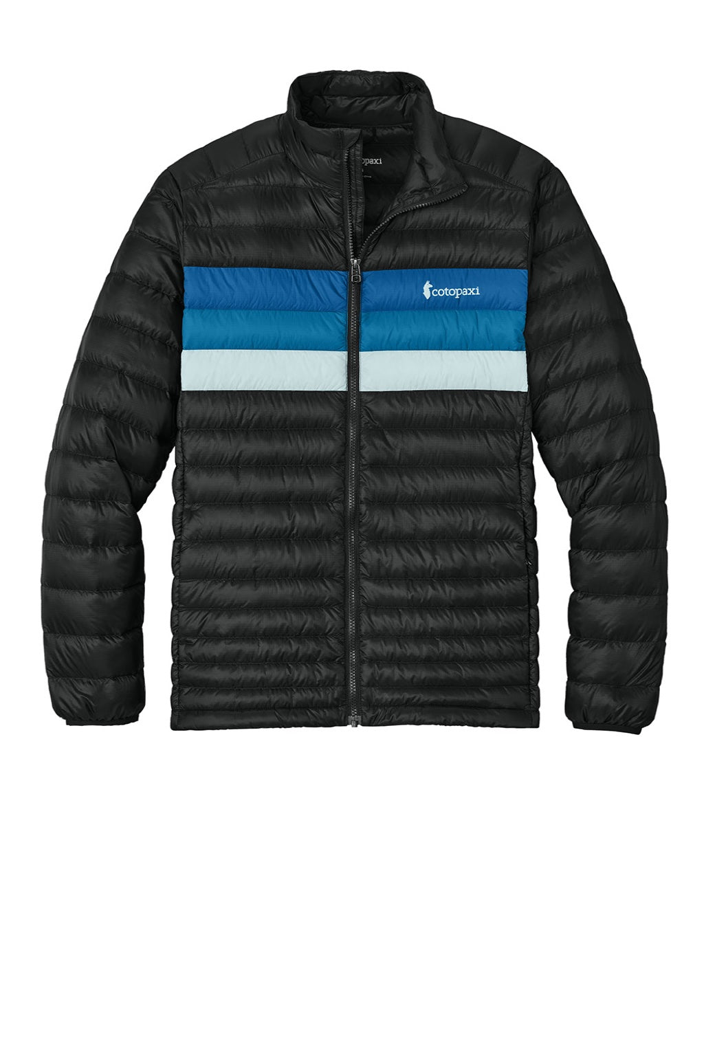Cotopaxi COTOM1687 Mens Fuego Full Zip Down Jacket Black/Atlantic Blue Flat Front