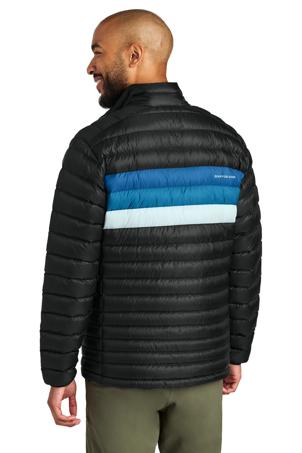 Cotopaxi COTOM1687 Mens Fuego Full Zip Down Jacket Black/Atlantic Blue Model Back