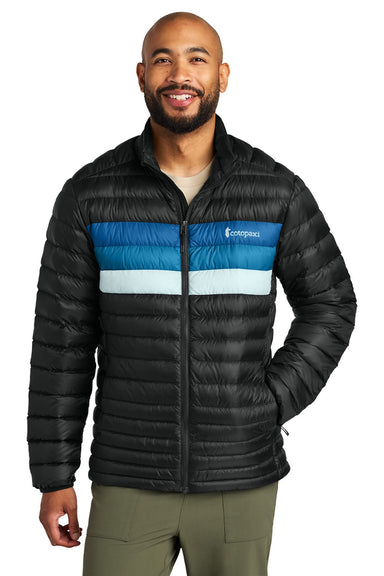 Cotopaxi COTOM1687 Mens Fuego Full Zip Down Jacket Black/Atlantic Blue Model Front