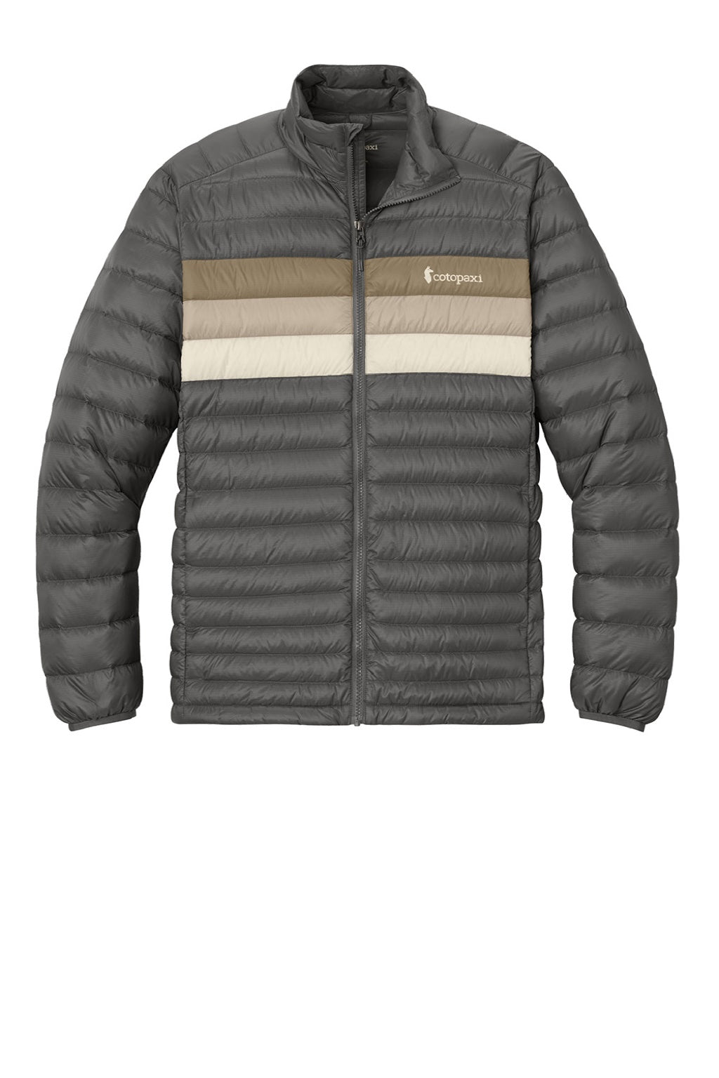 Cotopaxi COTOM1687 Mens Fuego Full Zip Down Jacket Cinder Grey/Desert Brown Flat Front