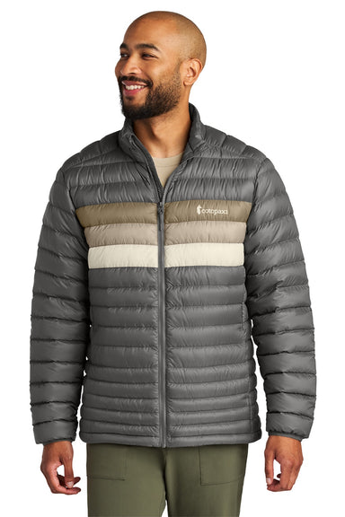 Cotopaxi COTOM1687 Mens Fuego Full Zip Down Jacket Cinder Grey/Desert Brown Model Front