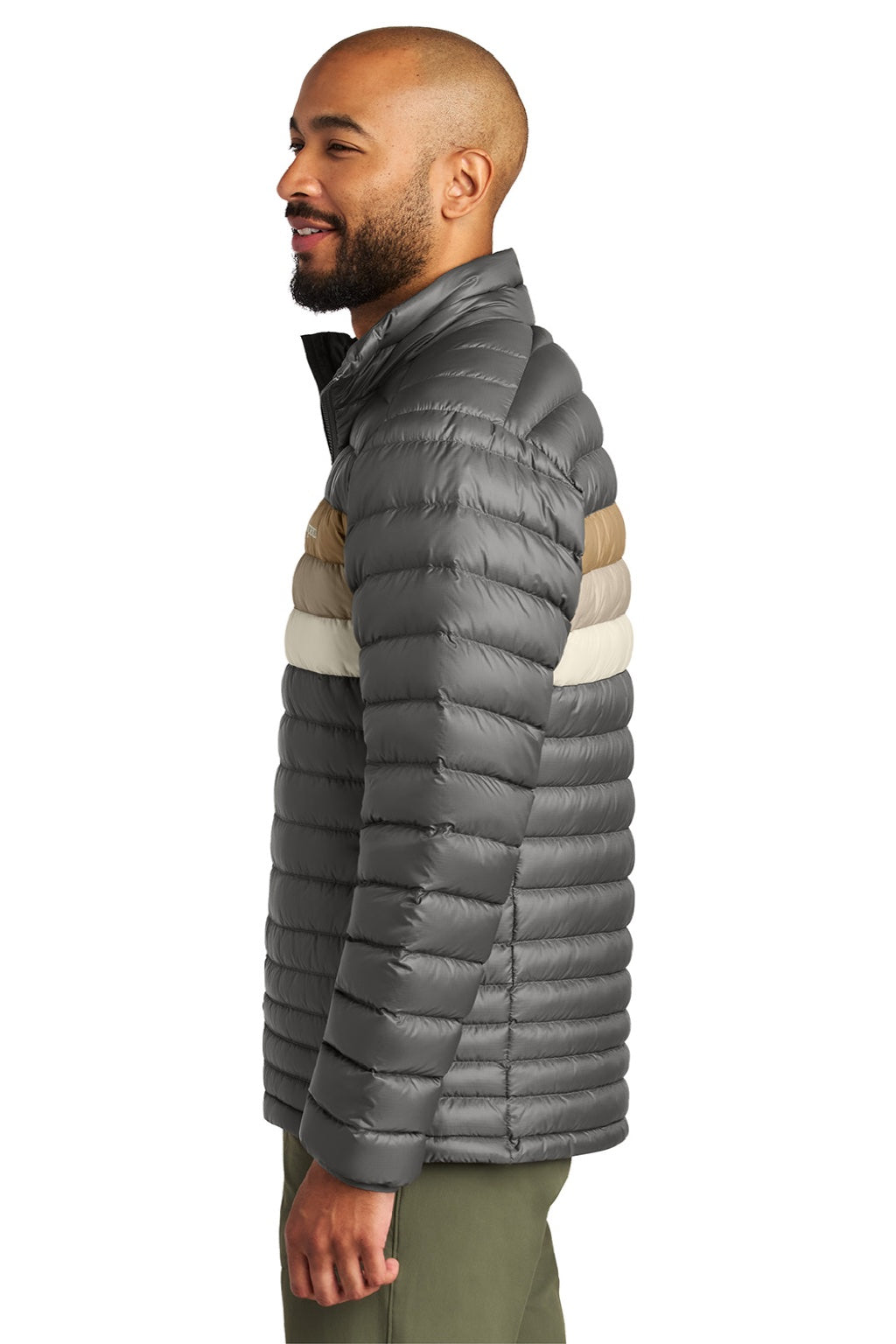 Cotopaxi COTOM1687 Mens Fuego Full Zip Down Jacket Cinder Grey/Desert Brown Model Side