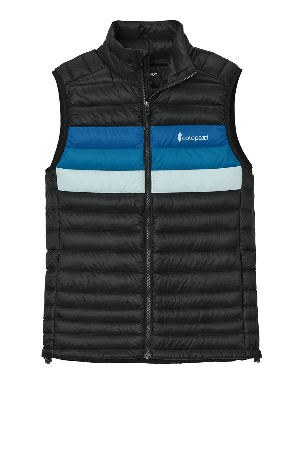 Cotopaxi COTOM1689 Mens Fuego Full Zip Down Vest Black/Atlantic Blue Flat Front