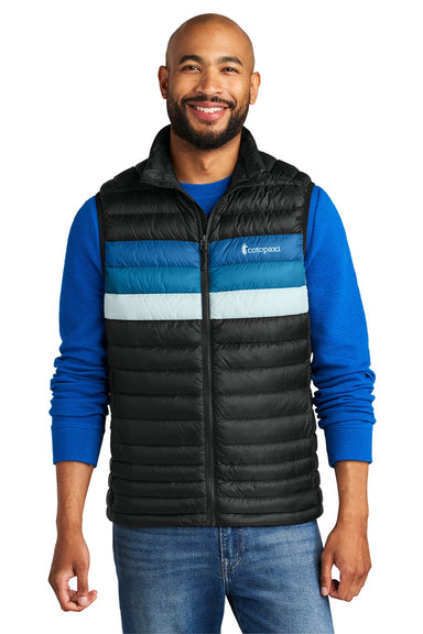 Cotopaxi COTOM1689 Mens Fuego Full Zip Down Vest Black/Atlantic Blue Model Front