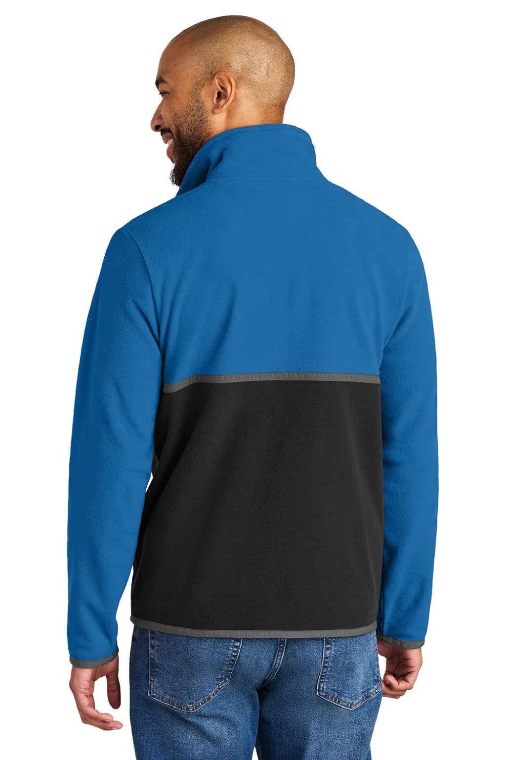 Cotopaxi COTOM1691 Mens Amado 1/4 Zip Fleece Sweatshirt Atlantic Blue/Black Model Back