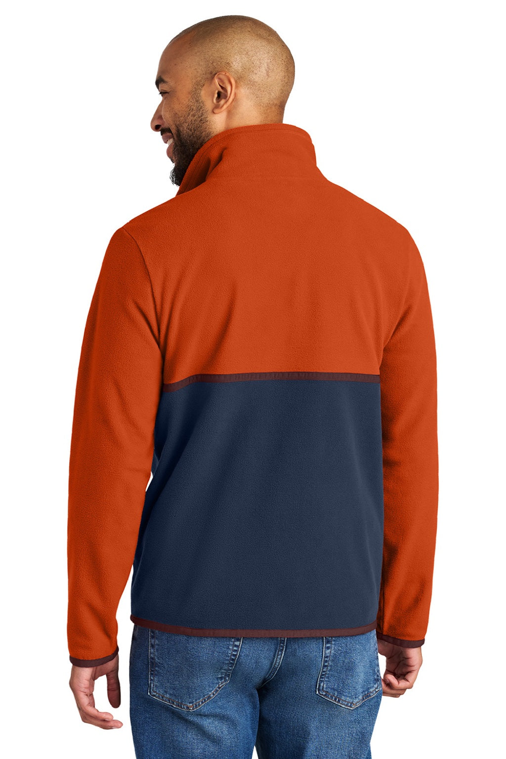 Cotopaxi COTOM1691 Mens Amado 1/4 Zip Fleece Sweatshirt Canyon/Maritime Blue Model Back