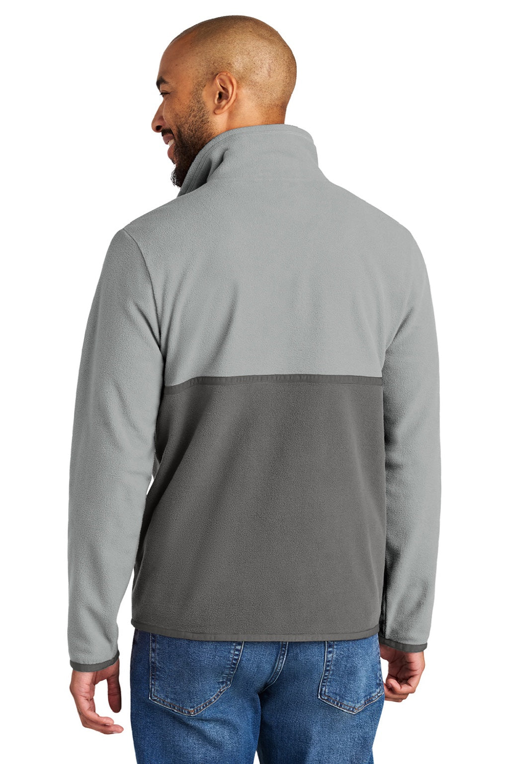 Cotopaxi COTOM1691 Mens Amado 1/4 Zip Fleece Sweatshirt Smoke Grey/Cinder Grey Model Back