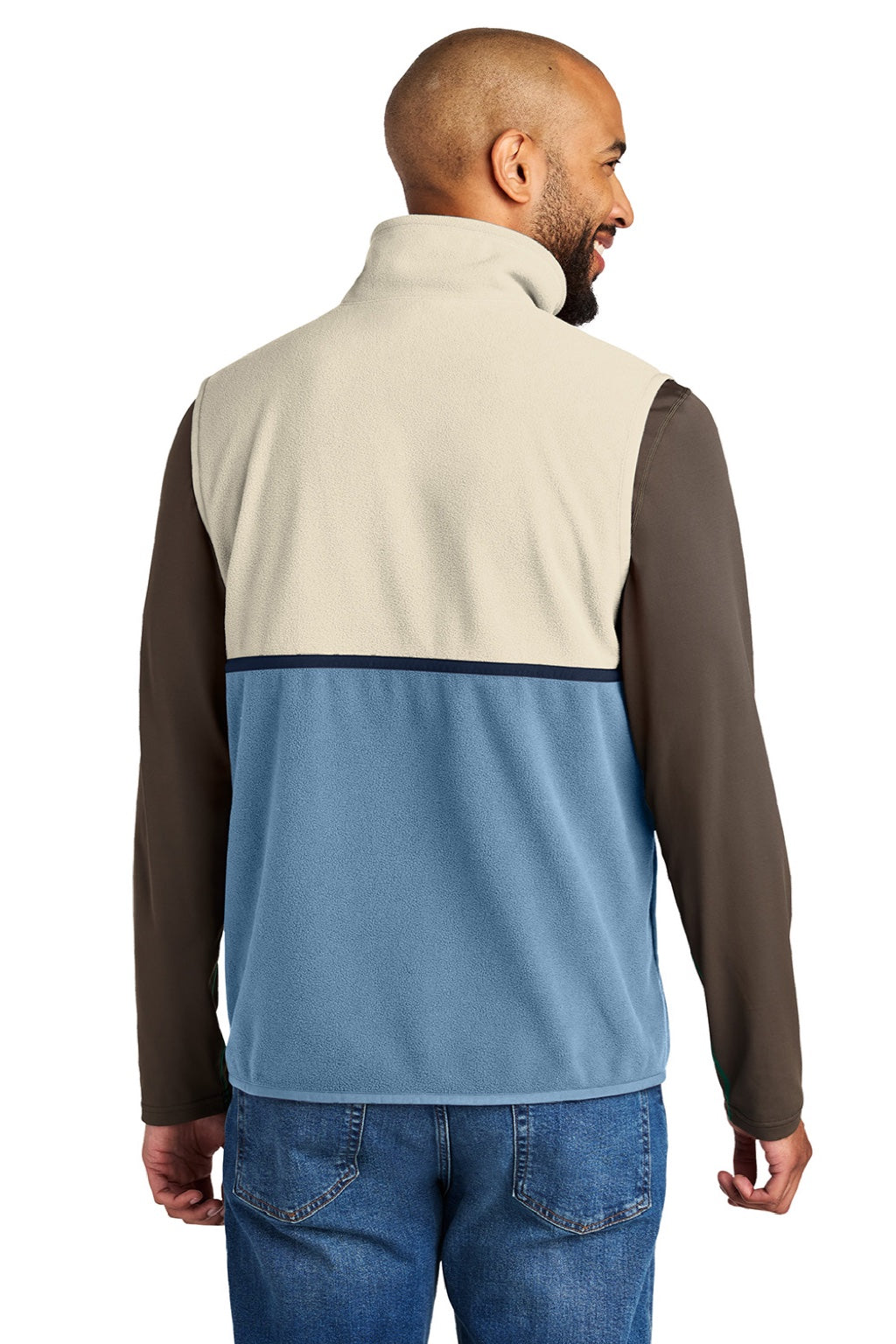 Cotopaxi COTOM1693 Mens Amado Fleece Full Zip Vest Cream/Fjord Model Back
