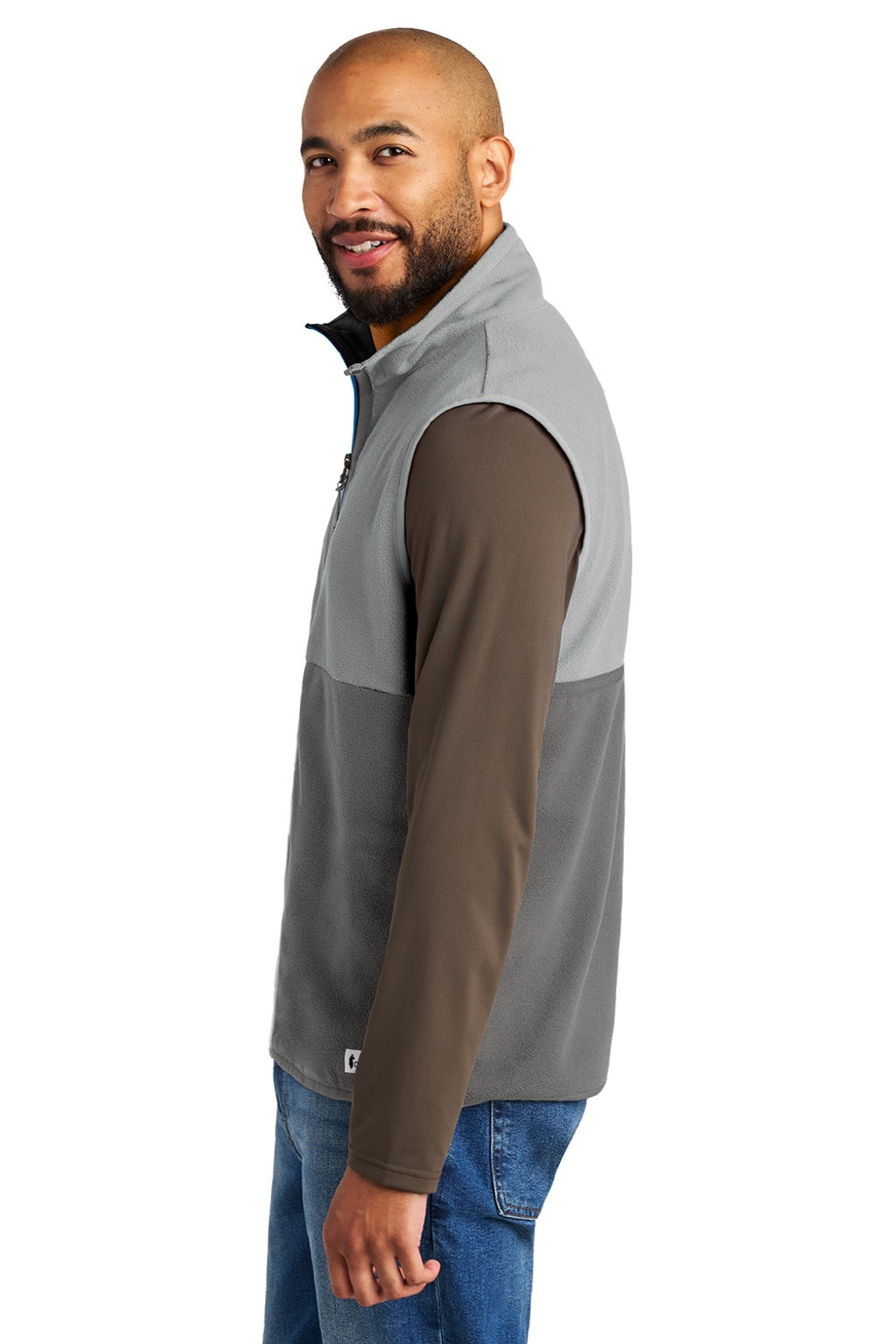 Cotopaxi COTOM1693 Mens Amado Fleece Full Zip Vest Smoke Grey/Cinder Grey Model Side