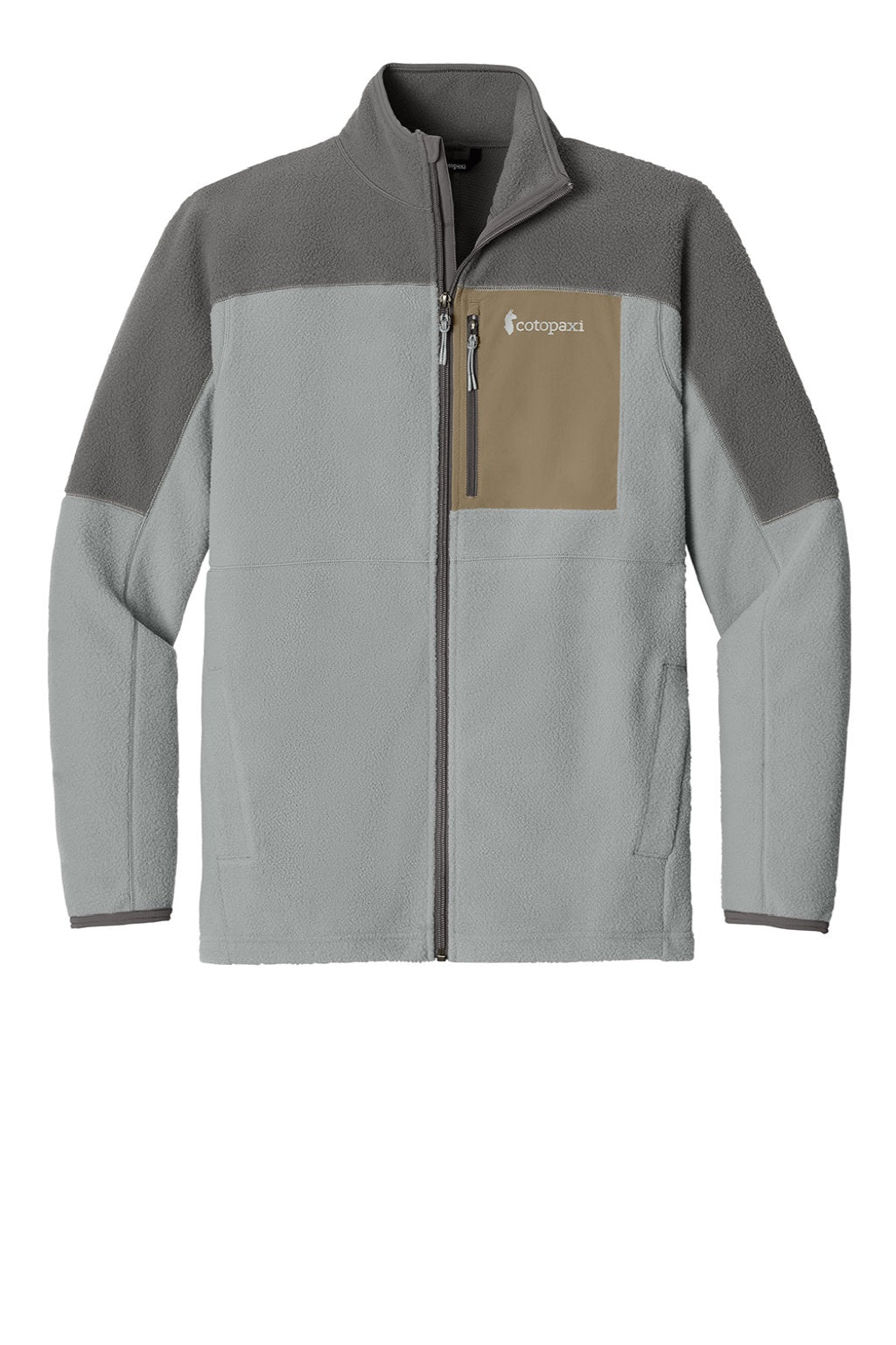 Cotopaxi COTOM1695 Mens Abrazo Full Zip Fleece Jacket Cinder Grey/Smoke Grey Flat Front