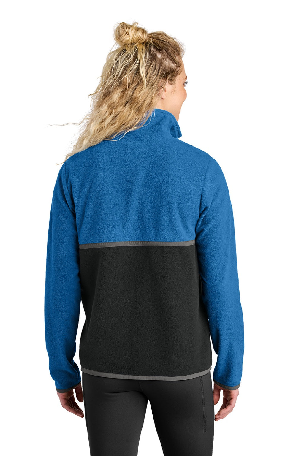 Cotopaxi COTOW1692 Womens Amado 1/4 Zip Fleece Sweatshirt Atlantic Blue/Black Model Back