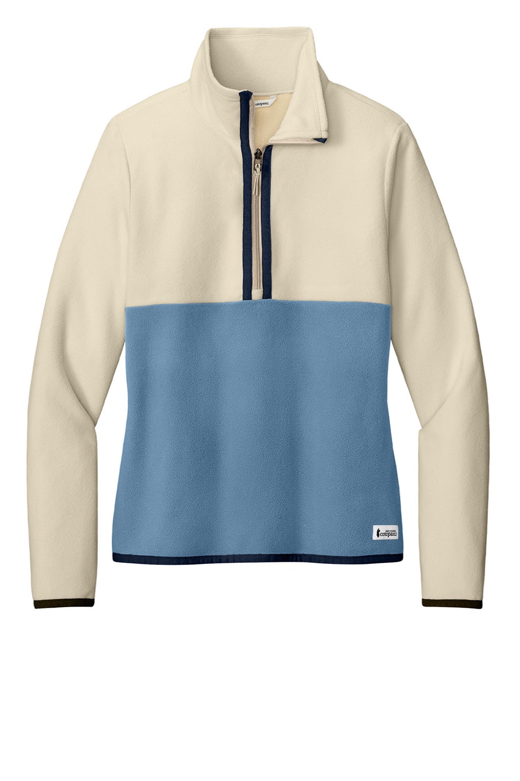 Cotopaxi COTOW1692 Womens Amado 1/4 Zip Fleece Sweatshirt Cream/Fjord Flat Front