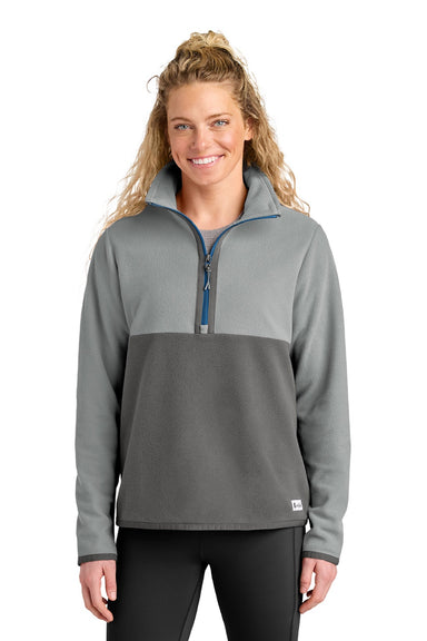 Cotopaxi COTOW1692 Womens Amado 1/4 Zip Fleece Sweatshirt Smoke Grey/Cinder Grey Model Front