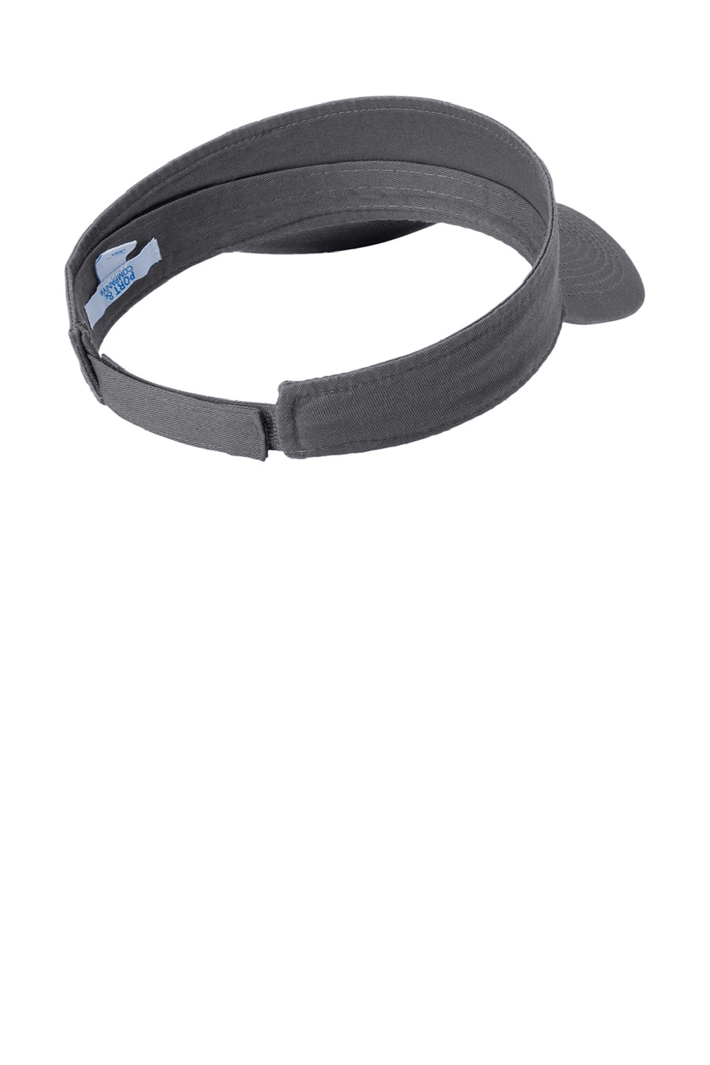 Port & Company Hats CP45 Mens Fashion Adjustable Visor Charcoal Grey Flat Back