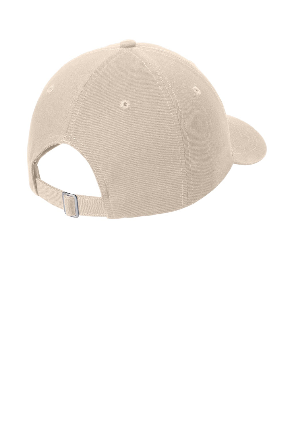 Port & Company Hats CP77 Mens Brushed Twill Adjustable Hat Stone Flat Back