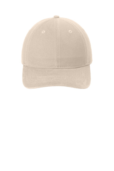 Port & Company Hats CP77 Mens Brushed Twill Adjustable Hat Stone Flat Front