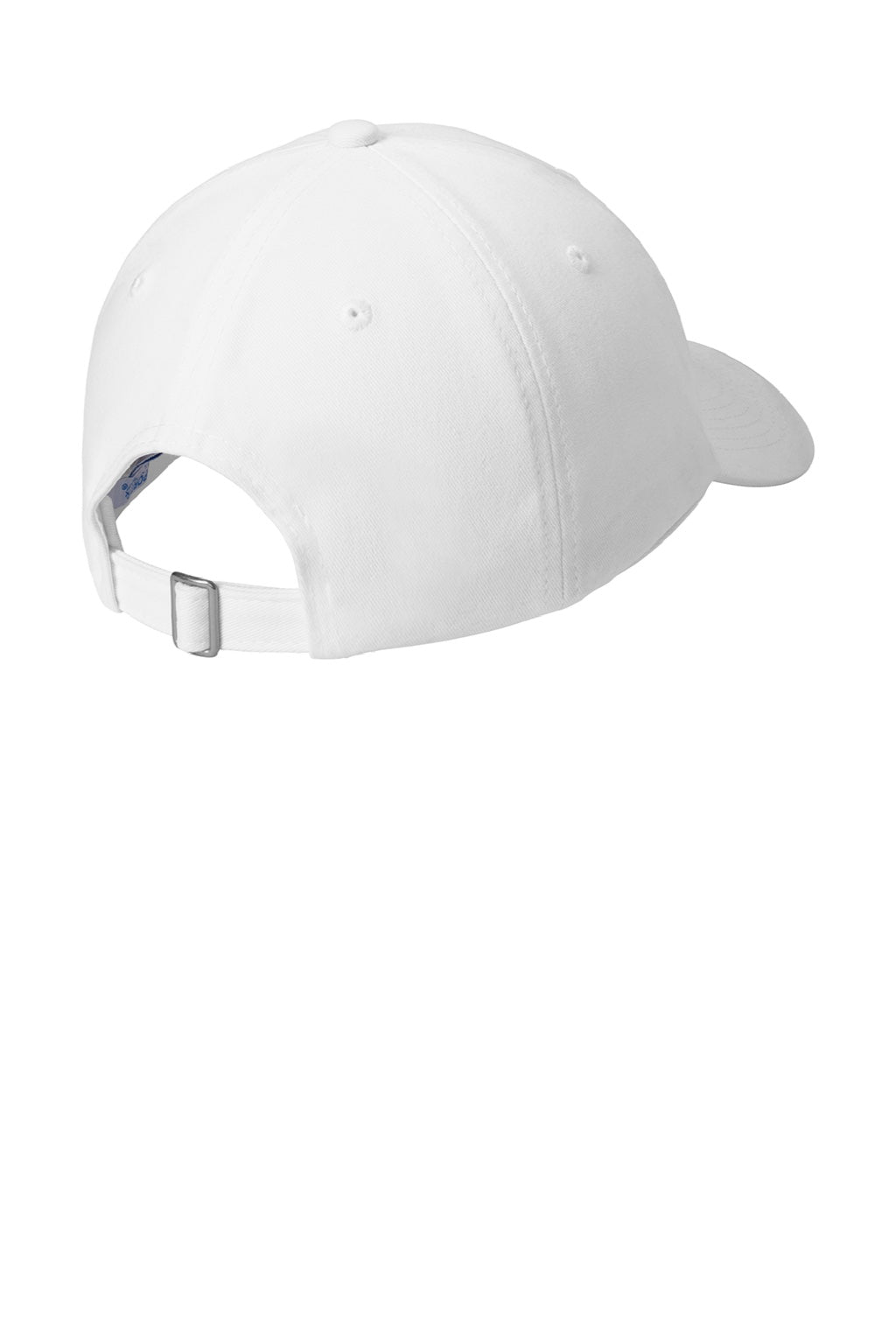 Port & Company Hats CP77 Mens Brushed Twill Adjustable Hat White Flat Back