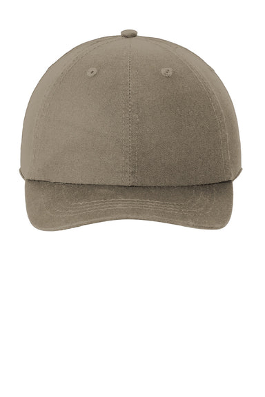 Port & Company Hats CP78 Mens Adjustable Hat Khaki Flat Front