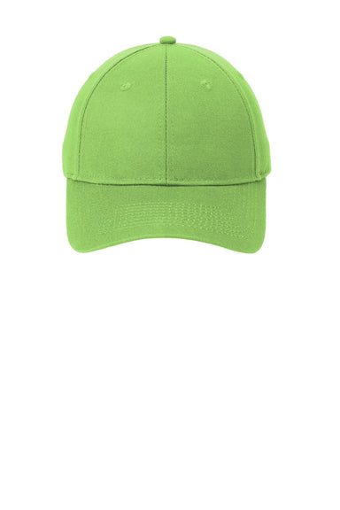 Port & Company Hats CP80 Mens Twill Adjustable Hat Lime Green Flat Front