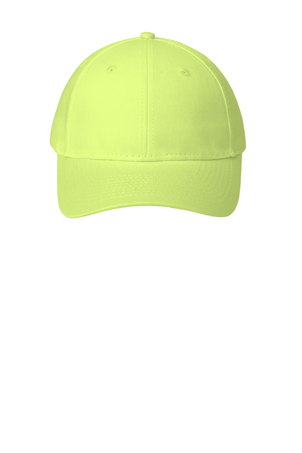 Port & Company Hats CP80 Mens Twill Adjustable Hat Neon Yellow Flat Front