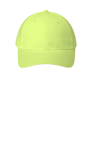 Port & Company Hats CP80 Mens Twill Adjustable Hat Neon Yellow Flat Front