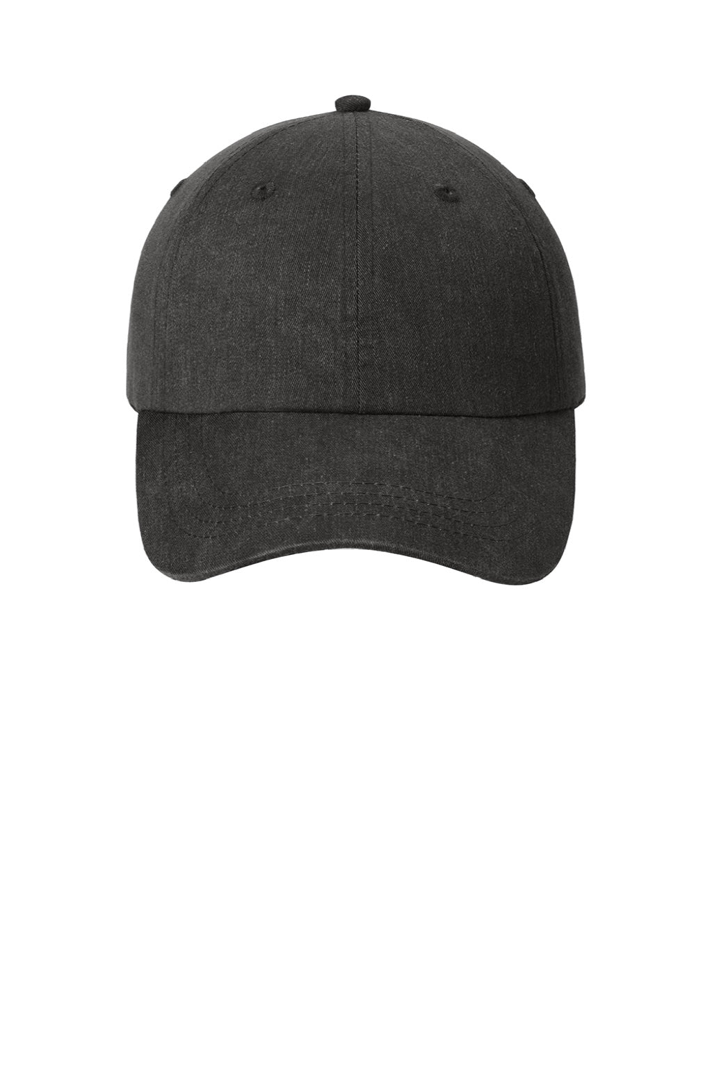 Port & Company Hats CP84 Mens Adjustable Hat Black Flat Front