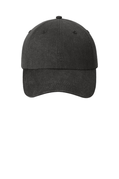 Port & Company Hats CP84 Mens Adjustable Hat Black Flat Front