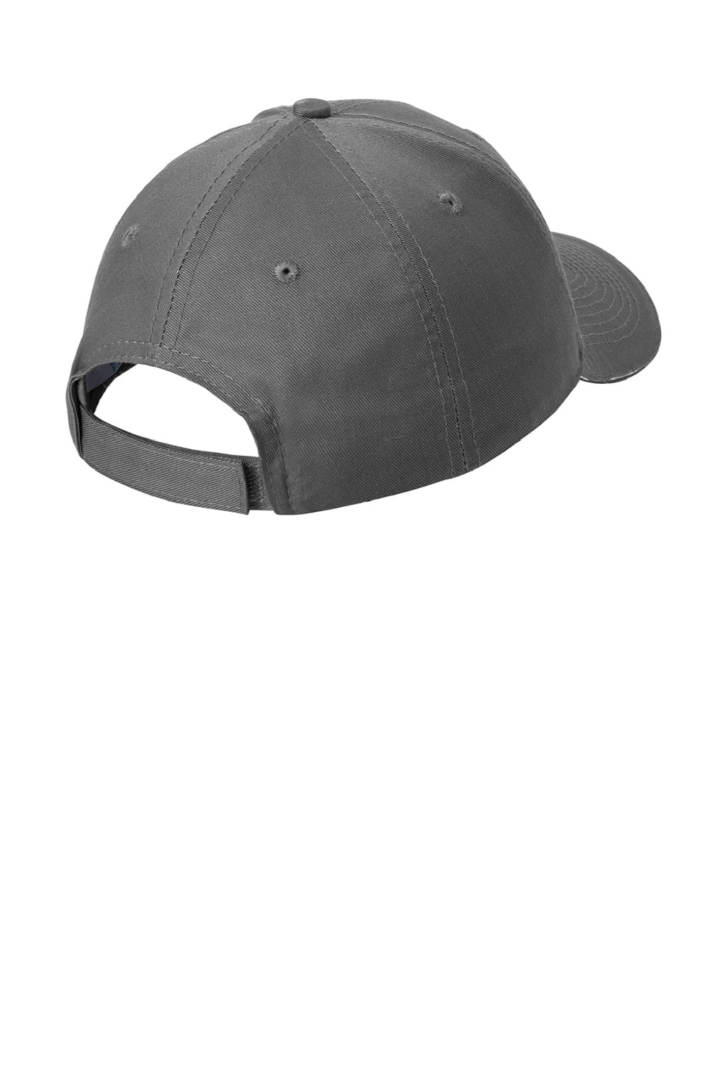 Port & Company Hats CP85 Mens Sandwich Bill Adjustable Hat Charcoal Grey/White Flat Back