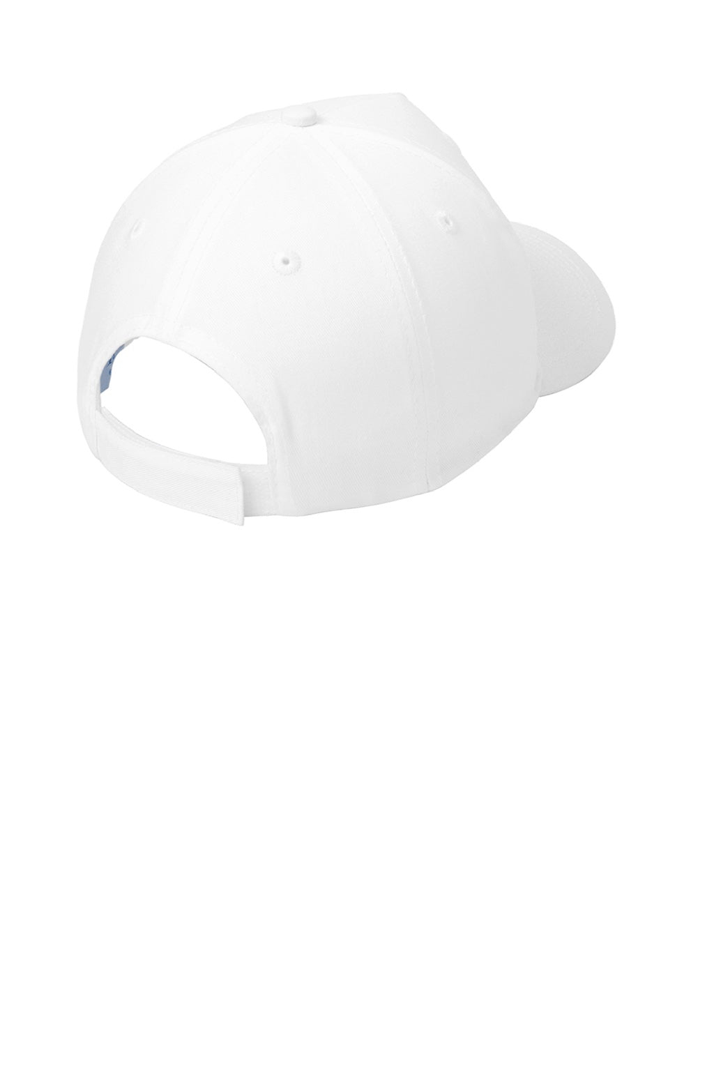 Port & Company Hats CP86 Mens Twill Adjustable Hat White Flat Back