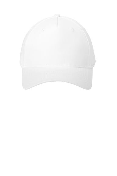 Port & Company Hats CP86 Mens Twill Adjustable Hat White Flat Front