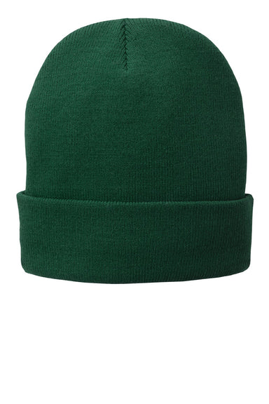 Port & Company Hats CP90L Unisex Fleece Lined Knit Beanie Athletic Green Flat Front