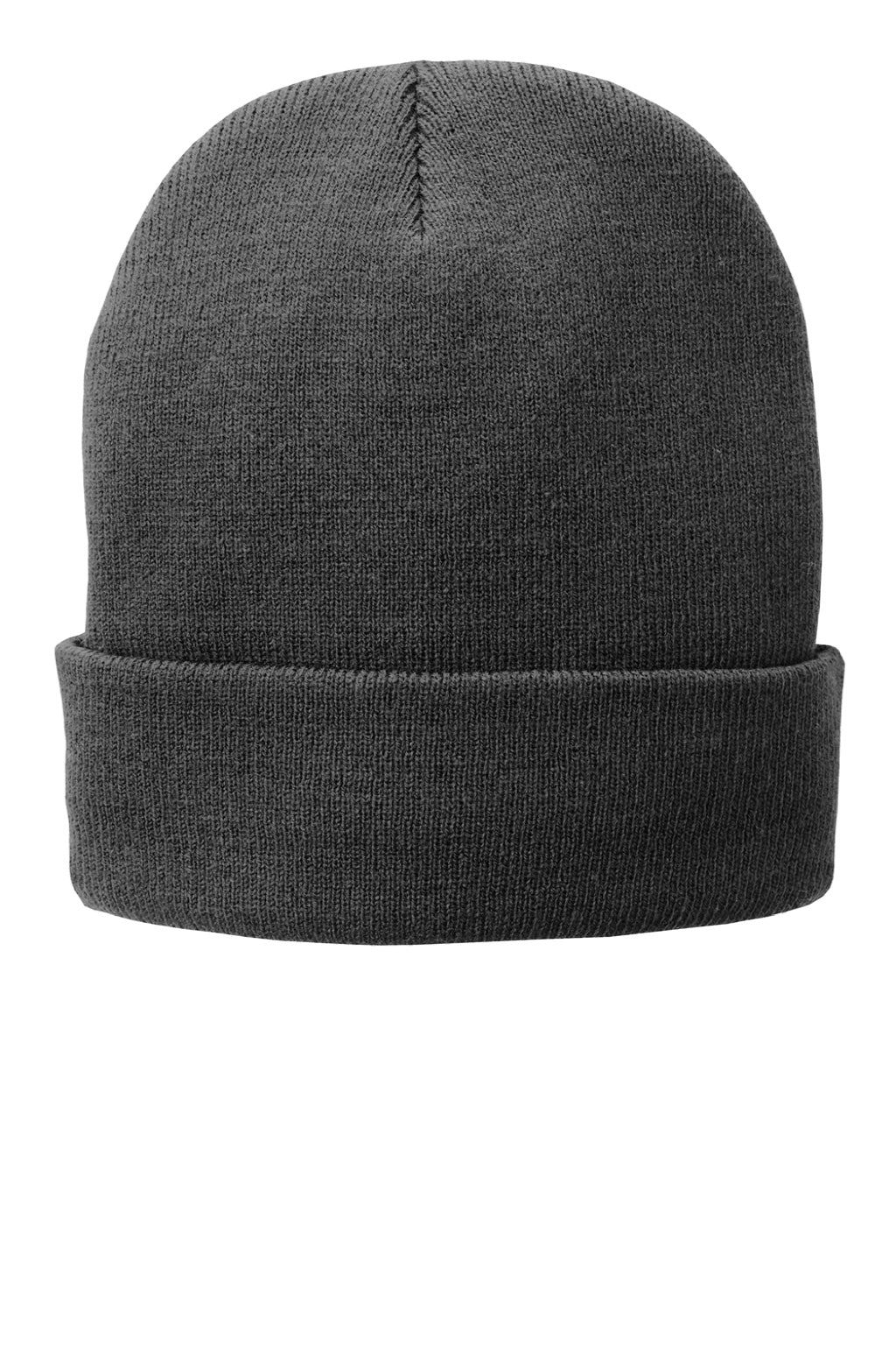 Port & Company Hats CP90L Unisex Fleece Lined Knit Beanie Athletic Oxford Grey Flat Front
