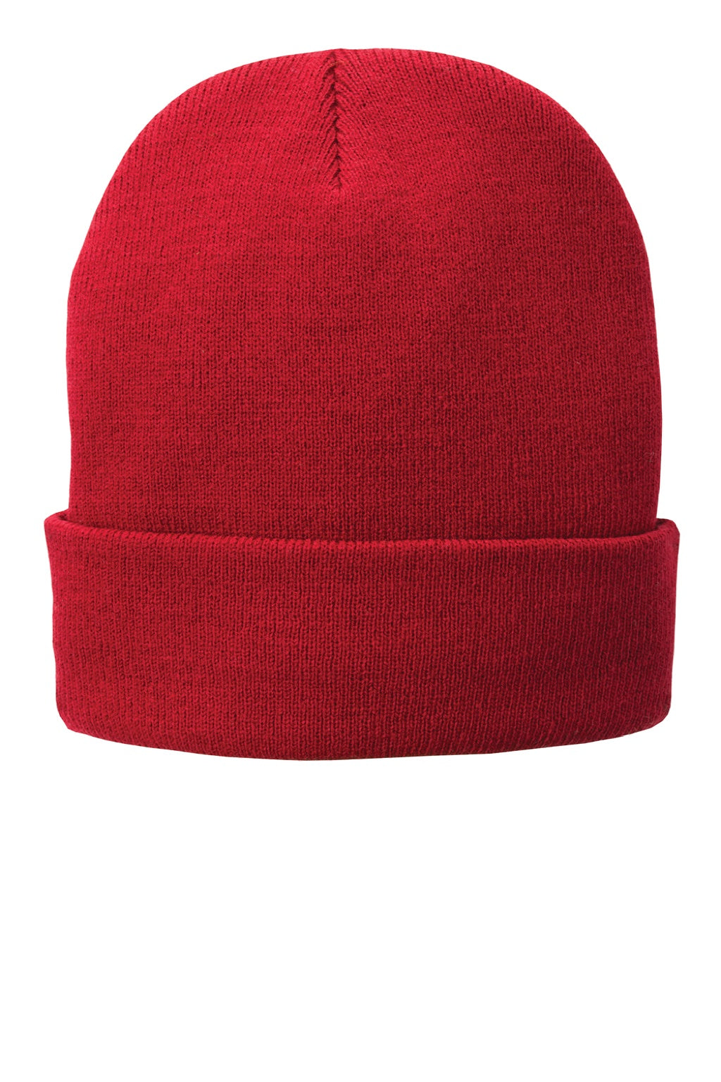 Port & Company Hats CP90L Unisex Fleece Lined Knit Beanie Athletic Red Flat Front