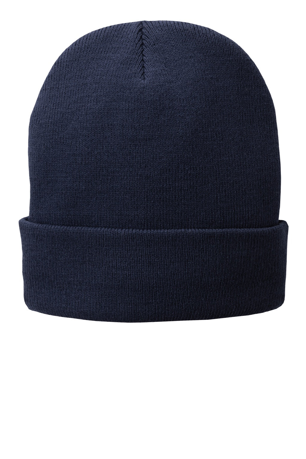 Port & Company Hats CP90L Unisex Fleece Lined Knit Beanie Navy Blue Flat Front