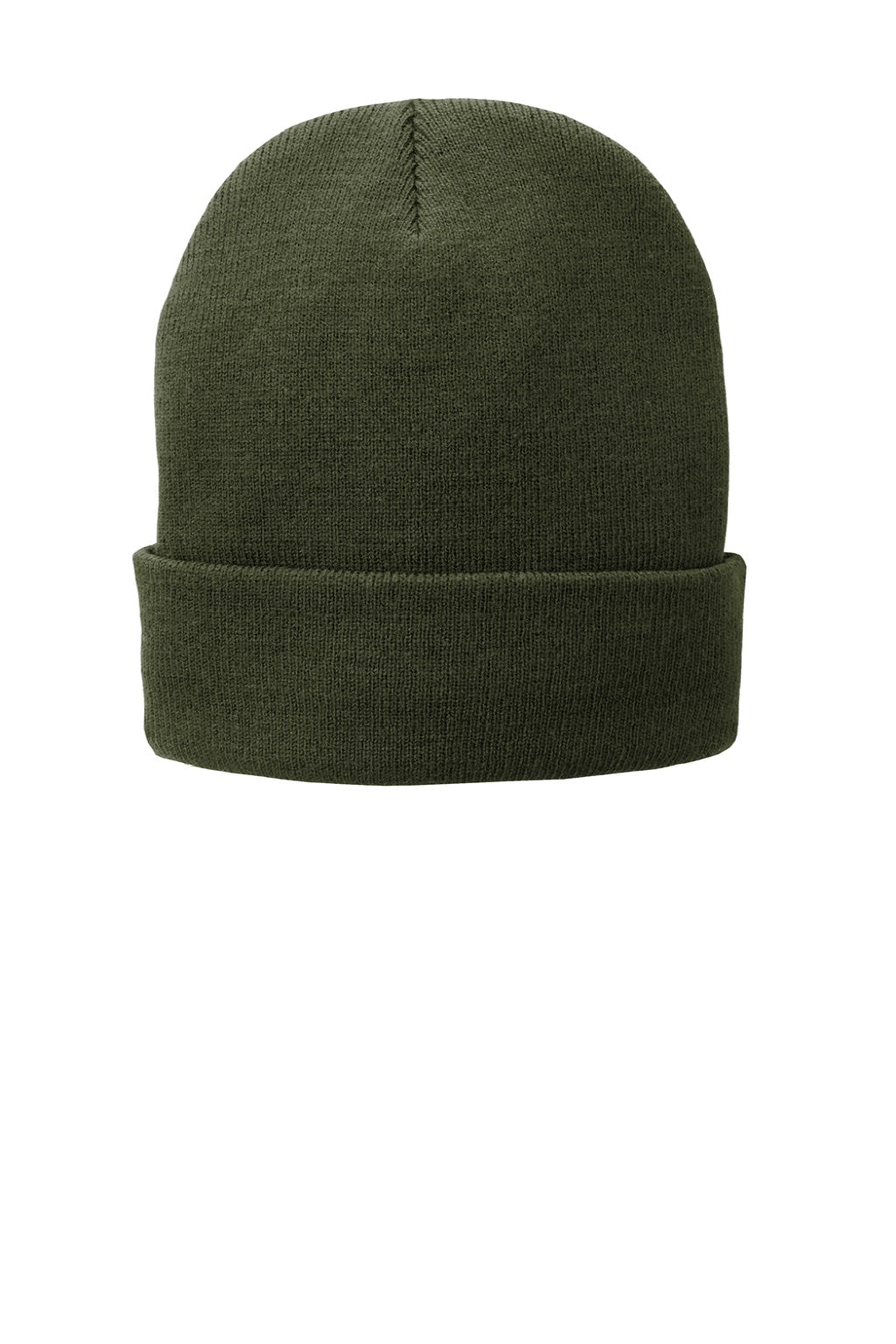 Port & Company Hats CP90L Unisex Fleece Lined Knit Beanie Olive Drab Green Flat Front