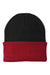Port & Company Hats CP90 Unisex Knit Beanie Black/Athletic Red Flat Front