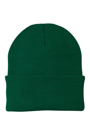 Port & Company Hats CP90 Unisex Knit Beanie Athletic Green Flat Front