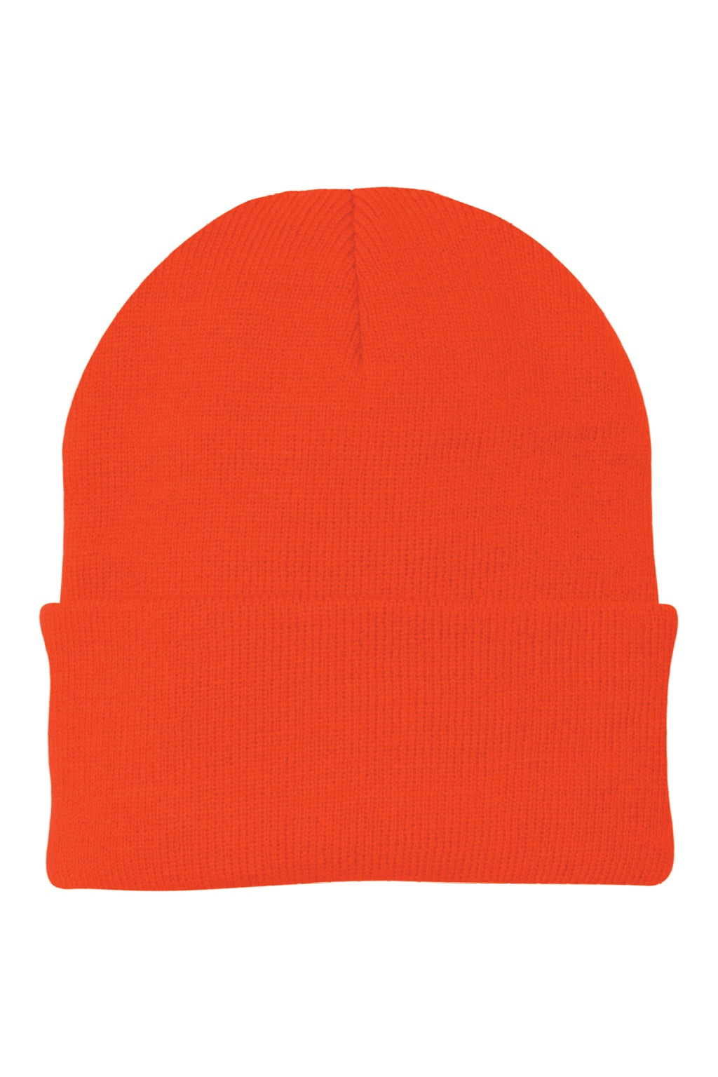 Port & Company Hats CP90 Unisex Knit Beanie Athletic Orange Flat Front
