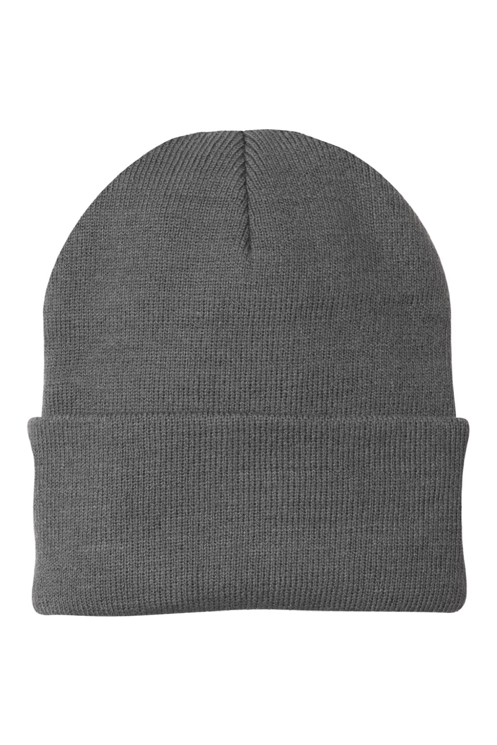 Port & Company Hats CP90 Unisex Knit Beanie Athletic Oxford Grey Flat Front