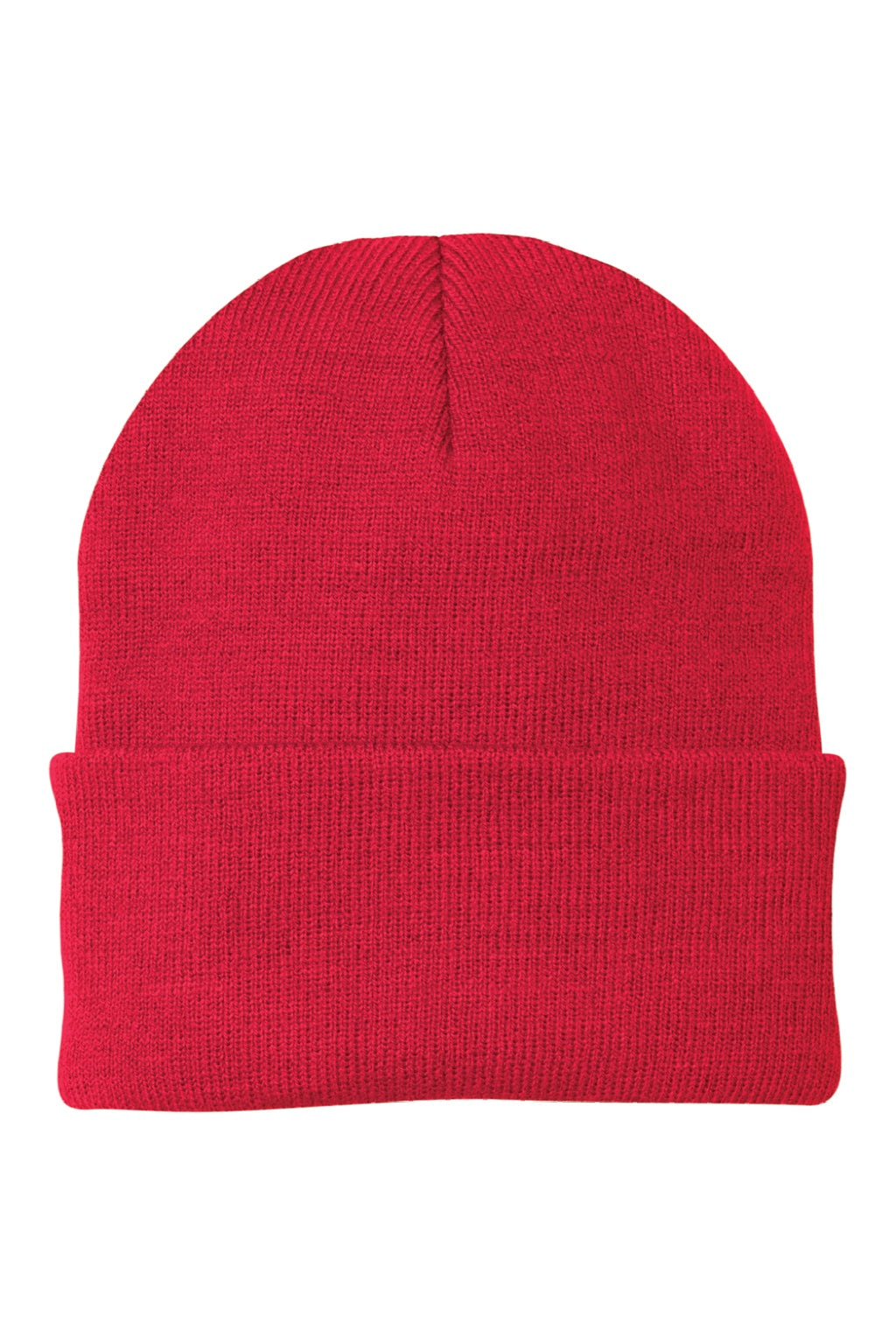 Port & Company Hats CP90 Unisex Knit Beanie Athletic Red Flat Front